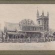 Glass plate sepia photograph of St Mary and All Saints Church