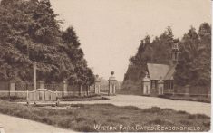 Postcard of Wilton Park gates